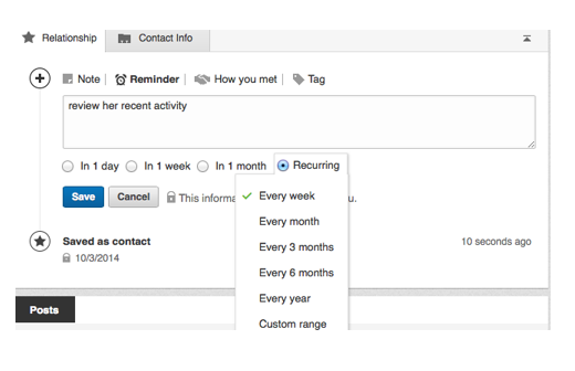 LinkedIn Network Relationship Tab