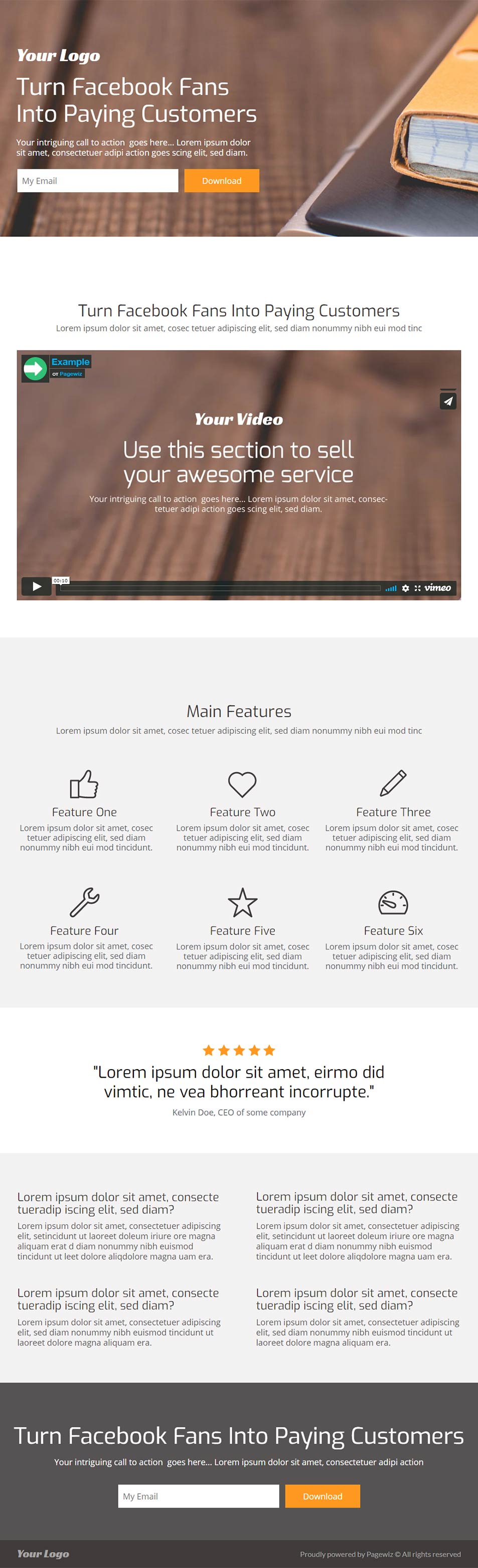 Landing page template: Multipurpose ebook