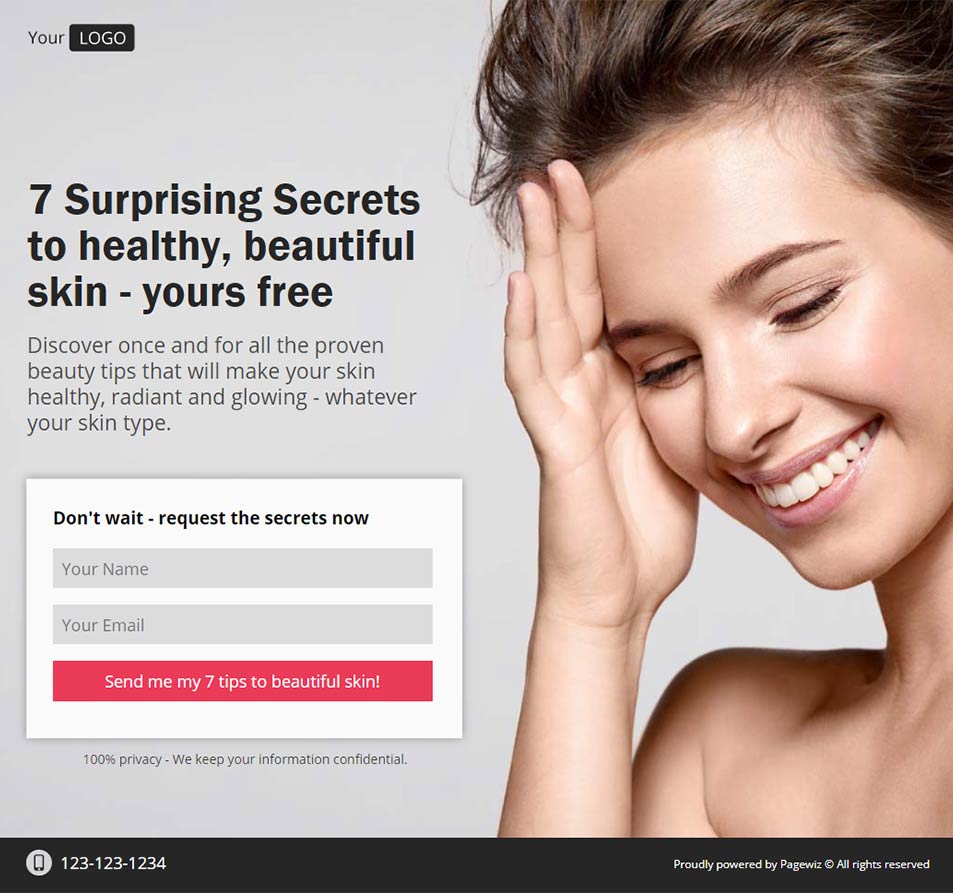 Landing page template: Beauty spa
