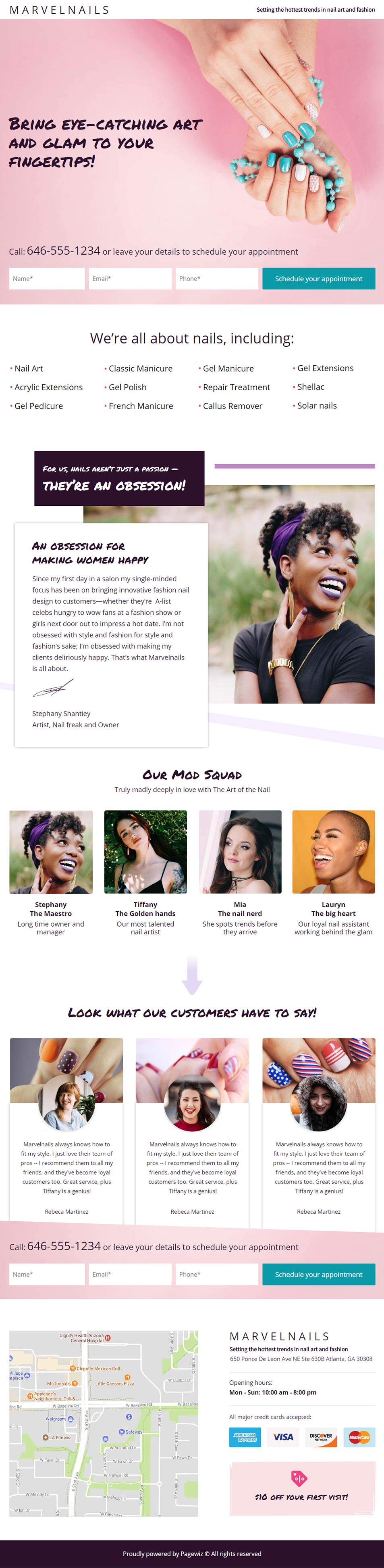 Landing page template: Nail fashion
