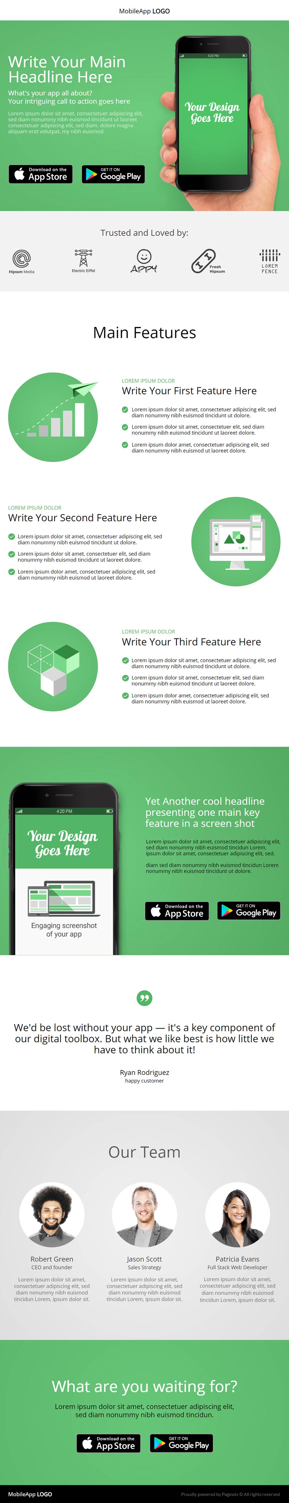 Landing page template: Shamrock green promo