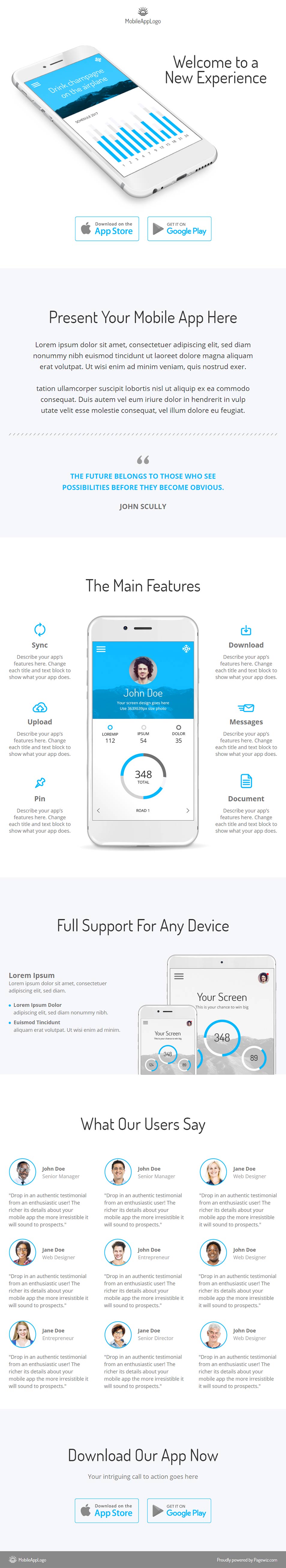 Landing page template: Clean app design