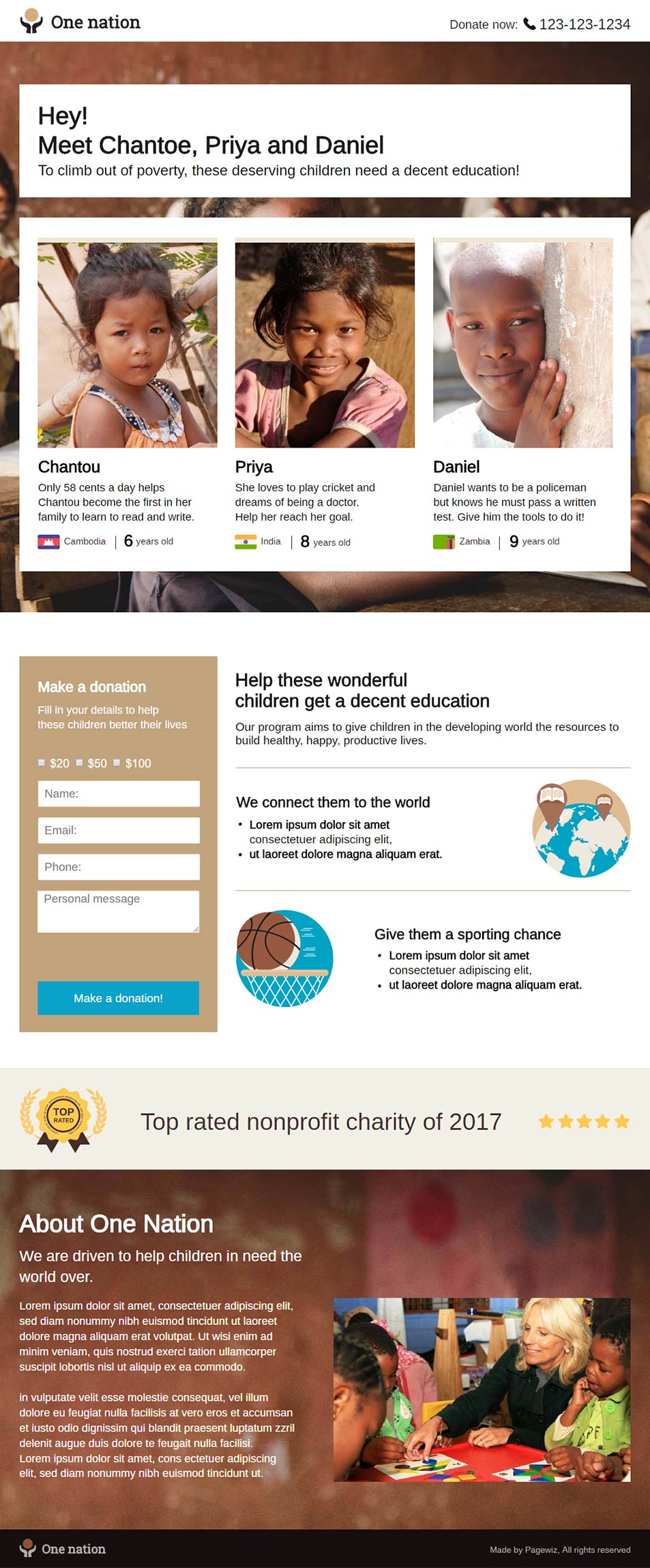 Landing page template: Help-education