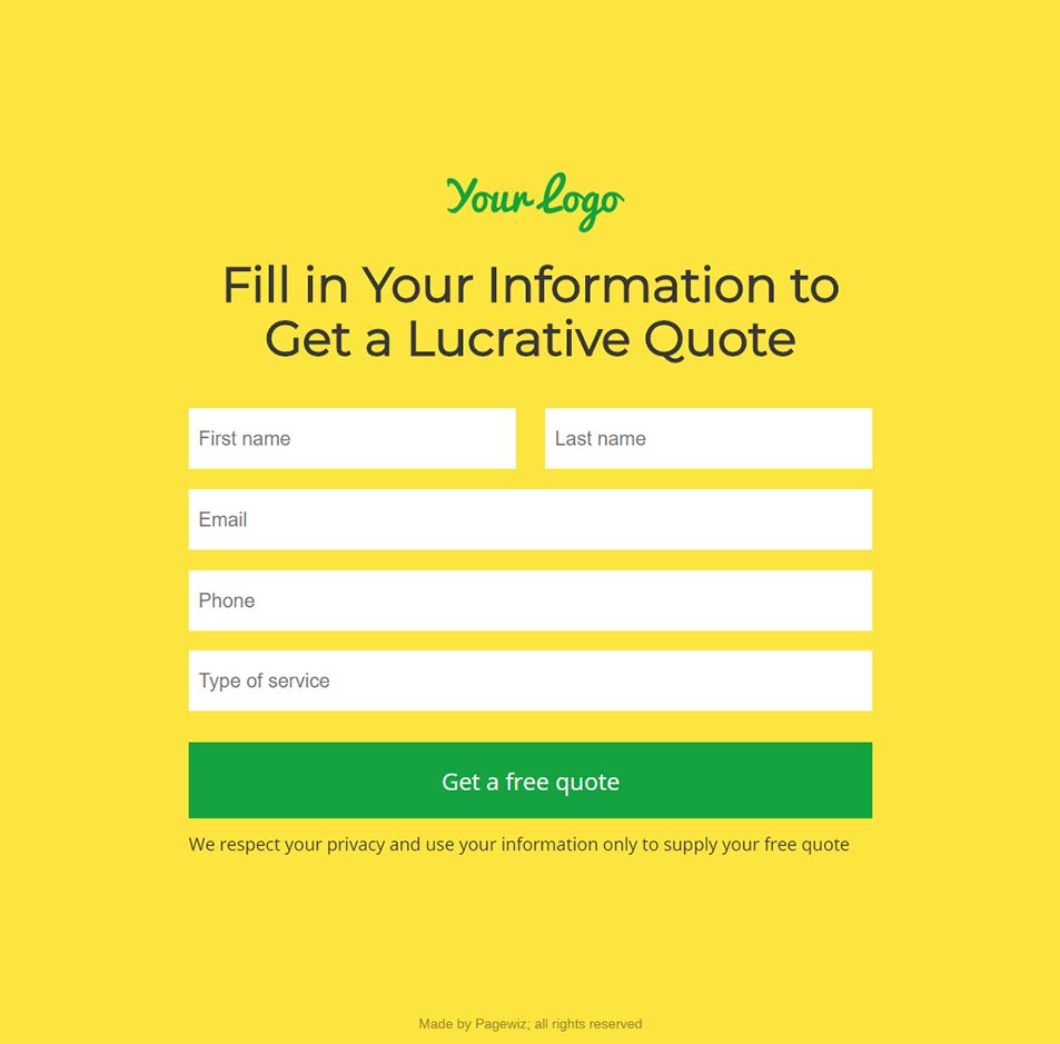 Landing page template: Simple and effective