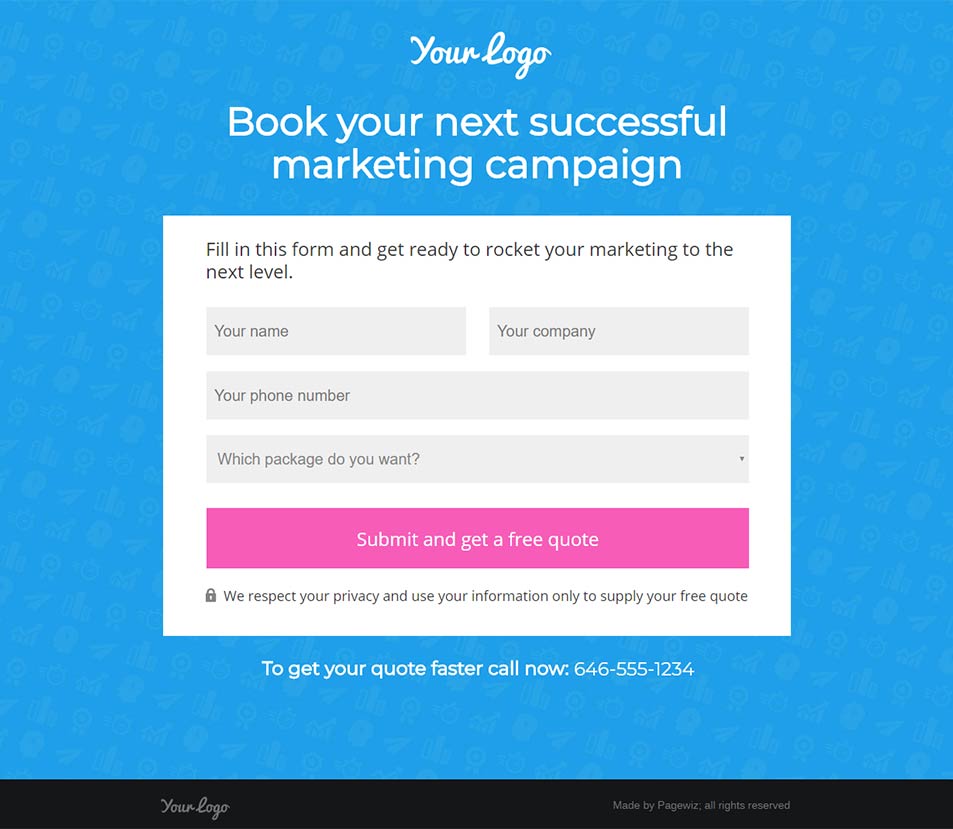 Marketing Services Pitch Landing Page Template By Pagewiz