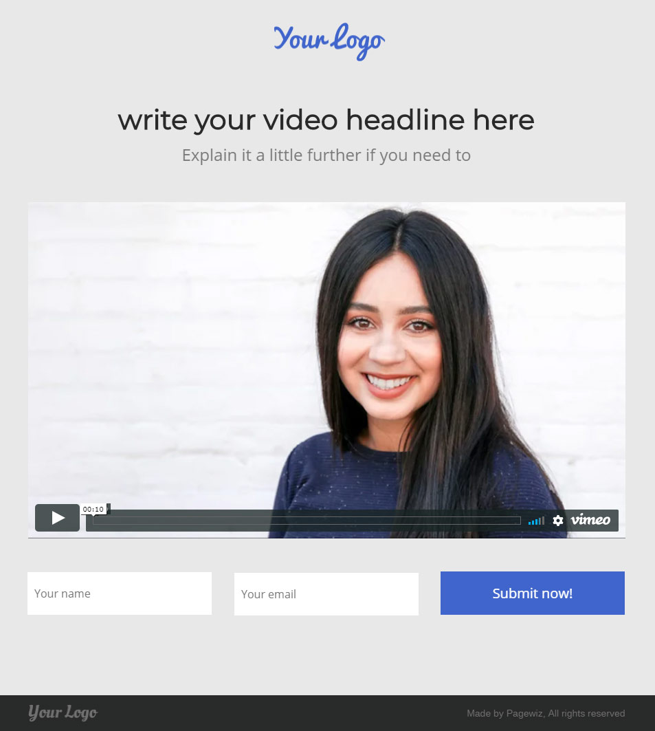 Landing page template: Video Proposal